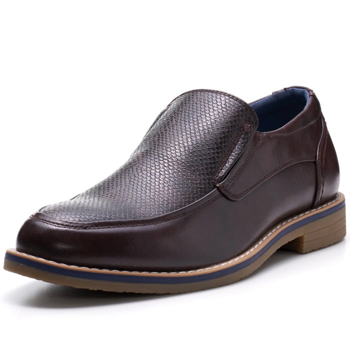 Mens leather slip on dress shoes