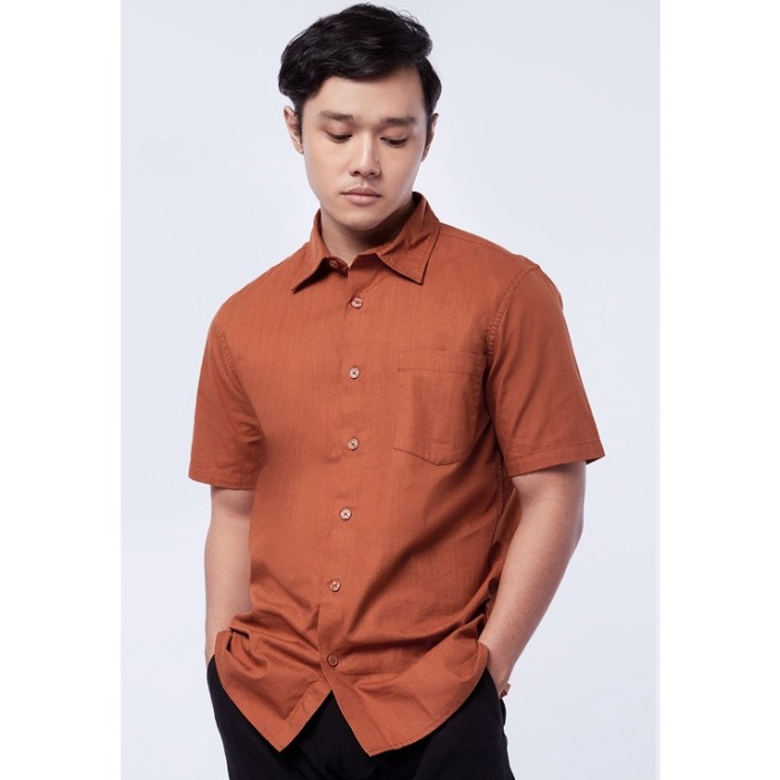 Burnt orange dress shirt men's