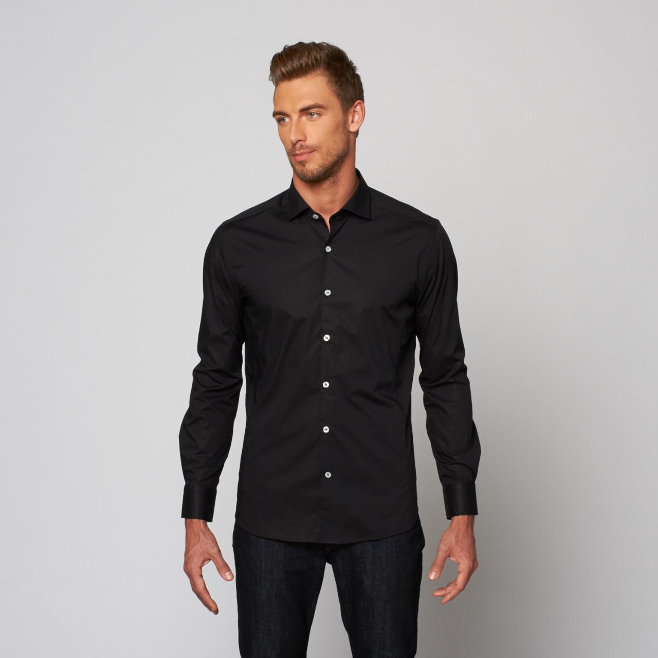 Black button up dress shirt mens