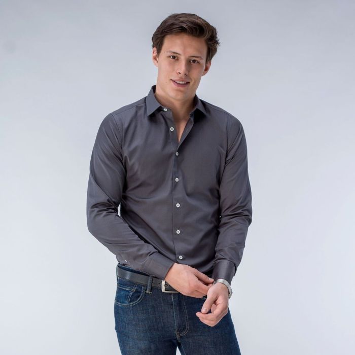 Grey dress shirt mens