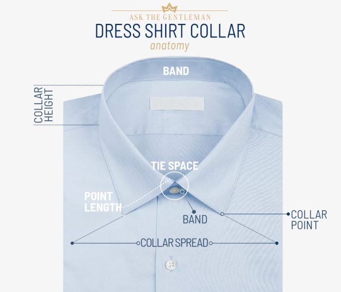 Collar types men's dress shirt